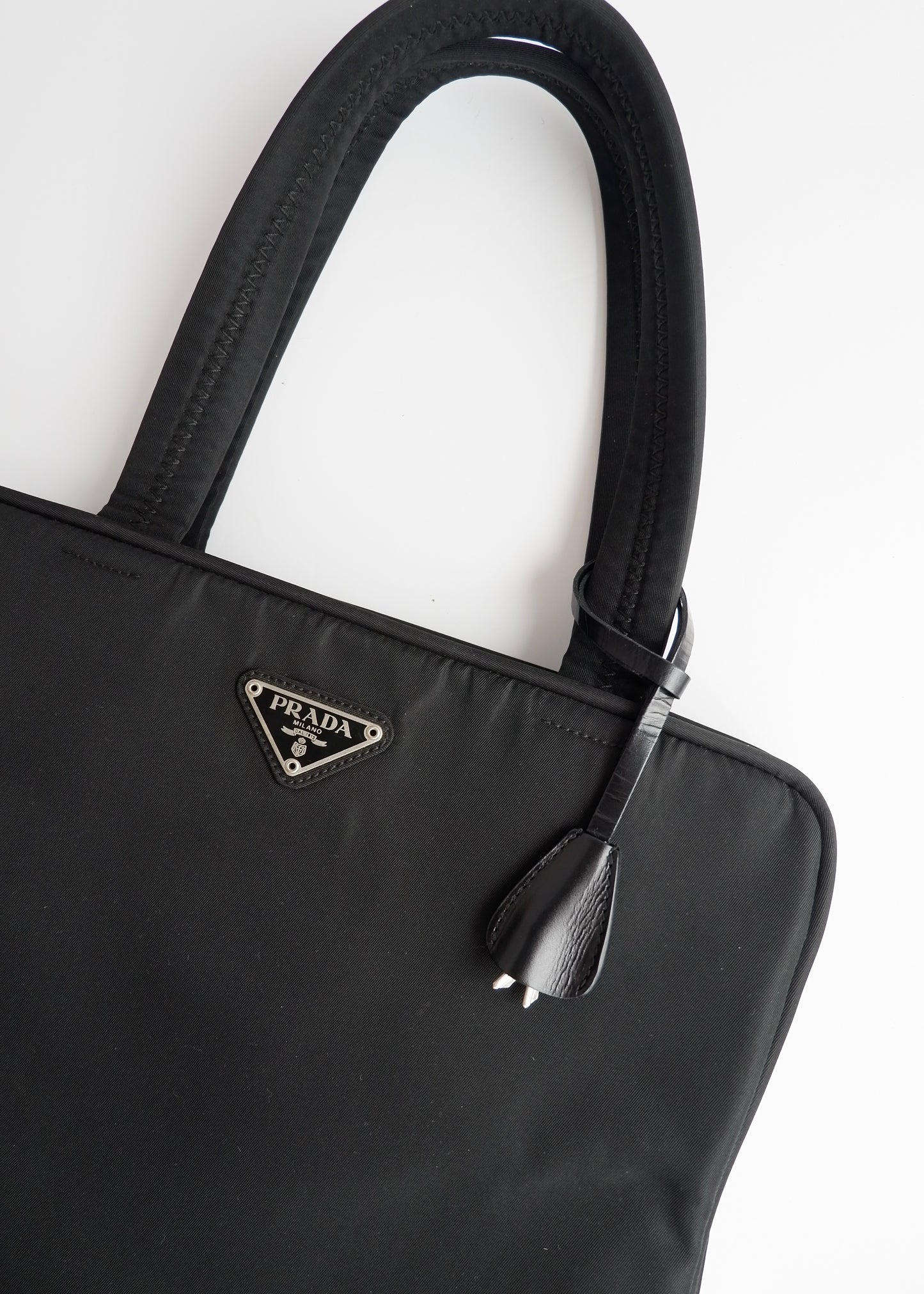 Authentic Preowned Prada Black Nylon Top Handle/ Tote Bag