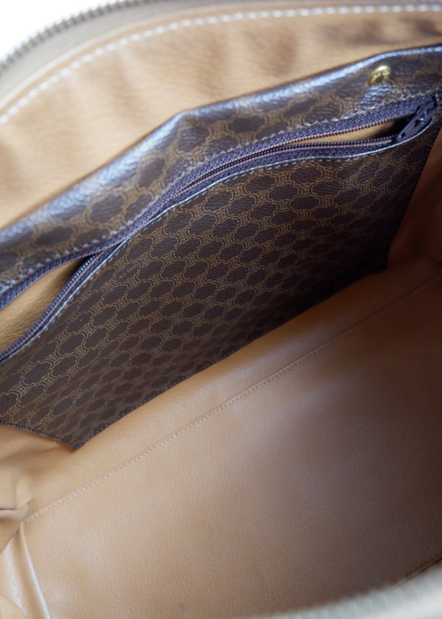 Authentic Preowned Vintage Celine Brown Macadam Boston Bag