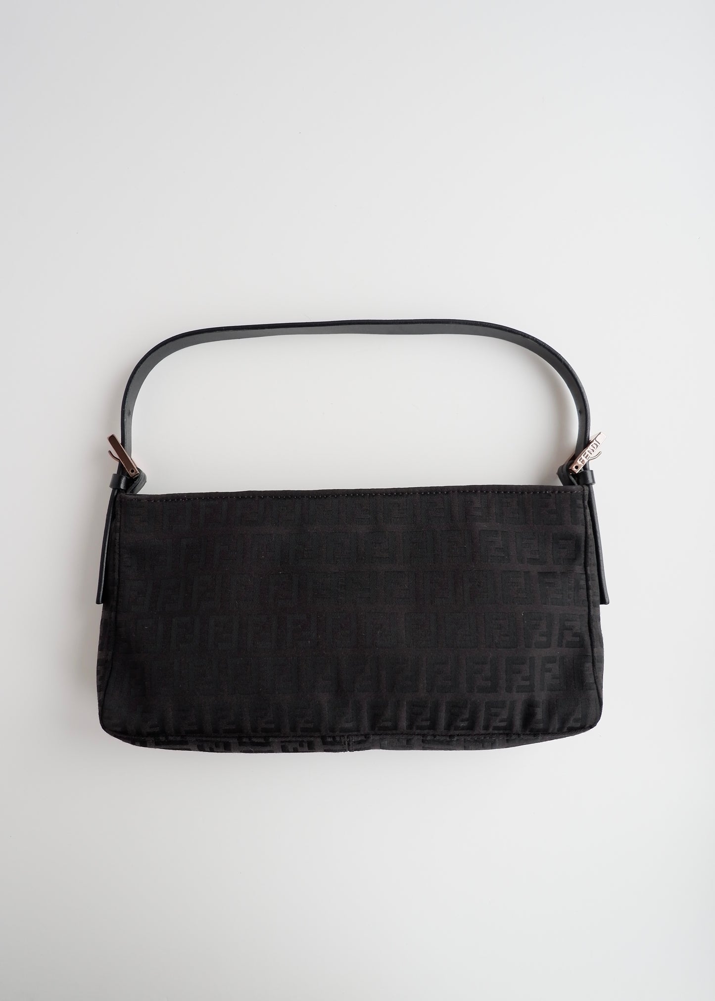 Authentic Preowned Fendi Black Canvas Zucchino Shoulder Bag