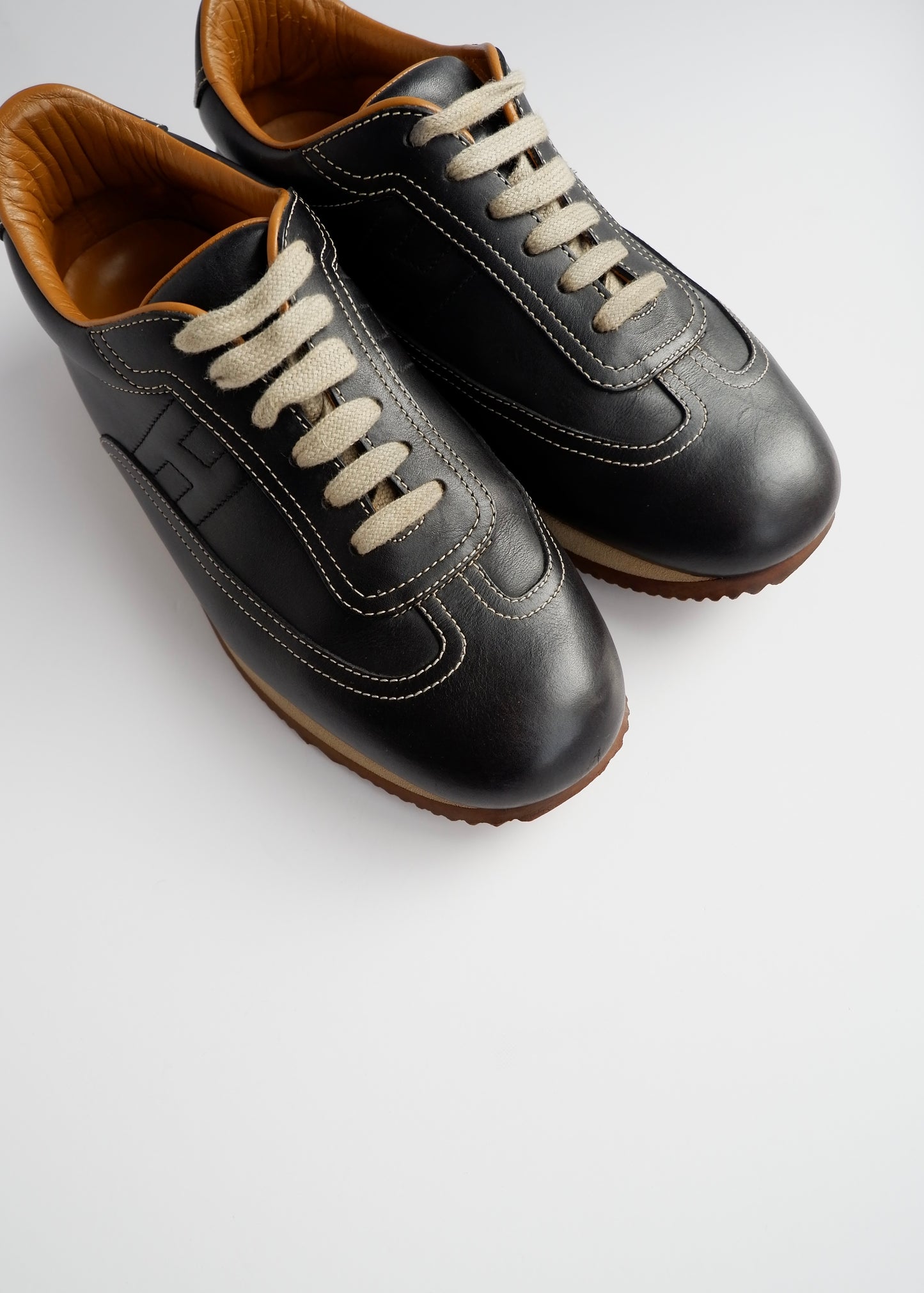 Authentic Preowned Hermes Black Leather H Quick Sneakers - 40