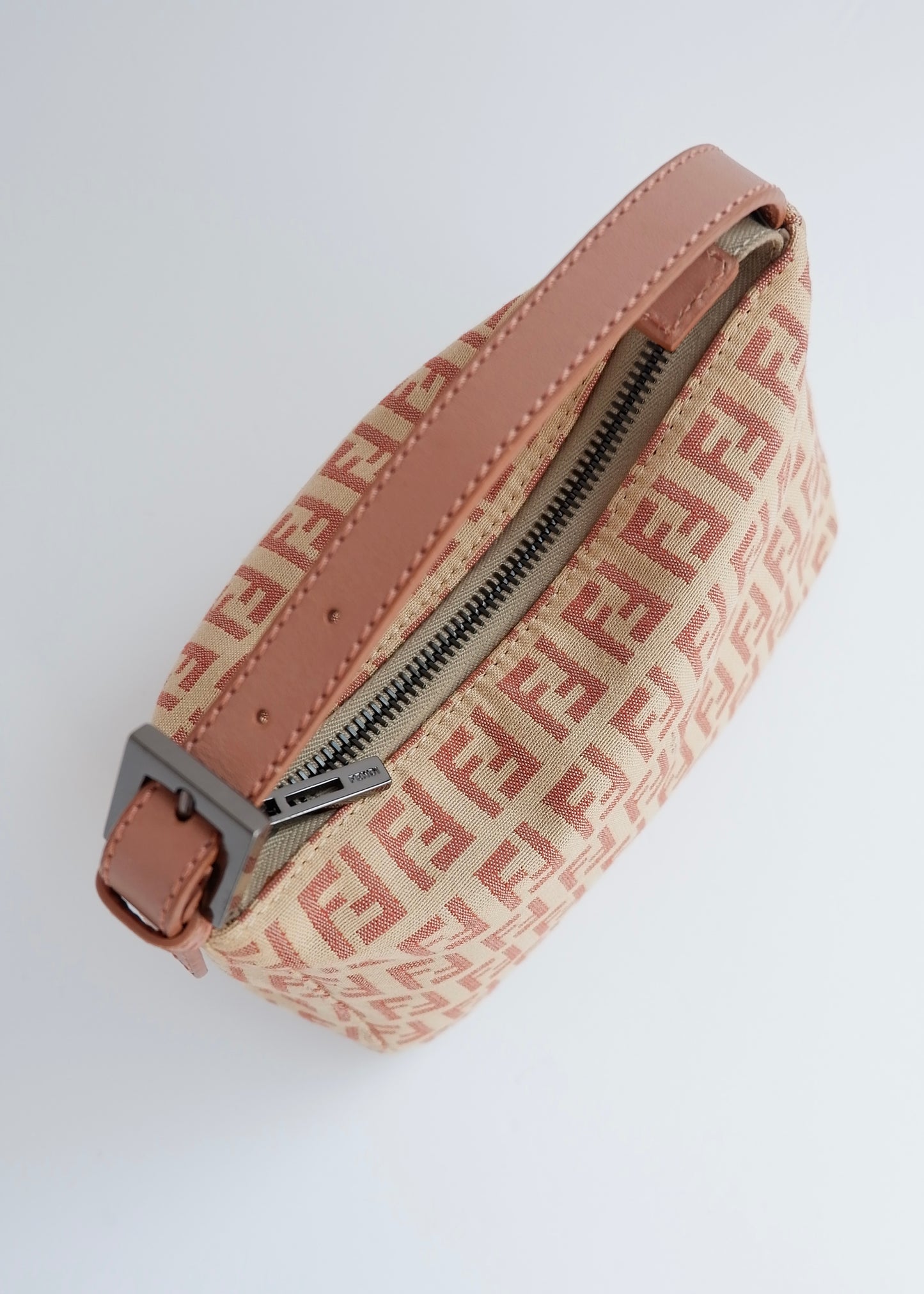 Authentic Preowned Fendi Blush Pink Zucchino Hand Pouch