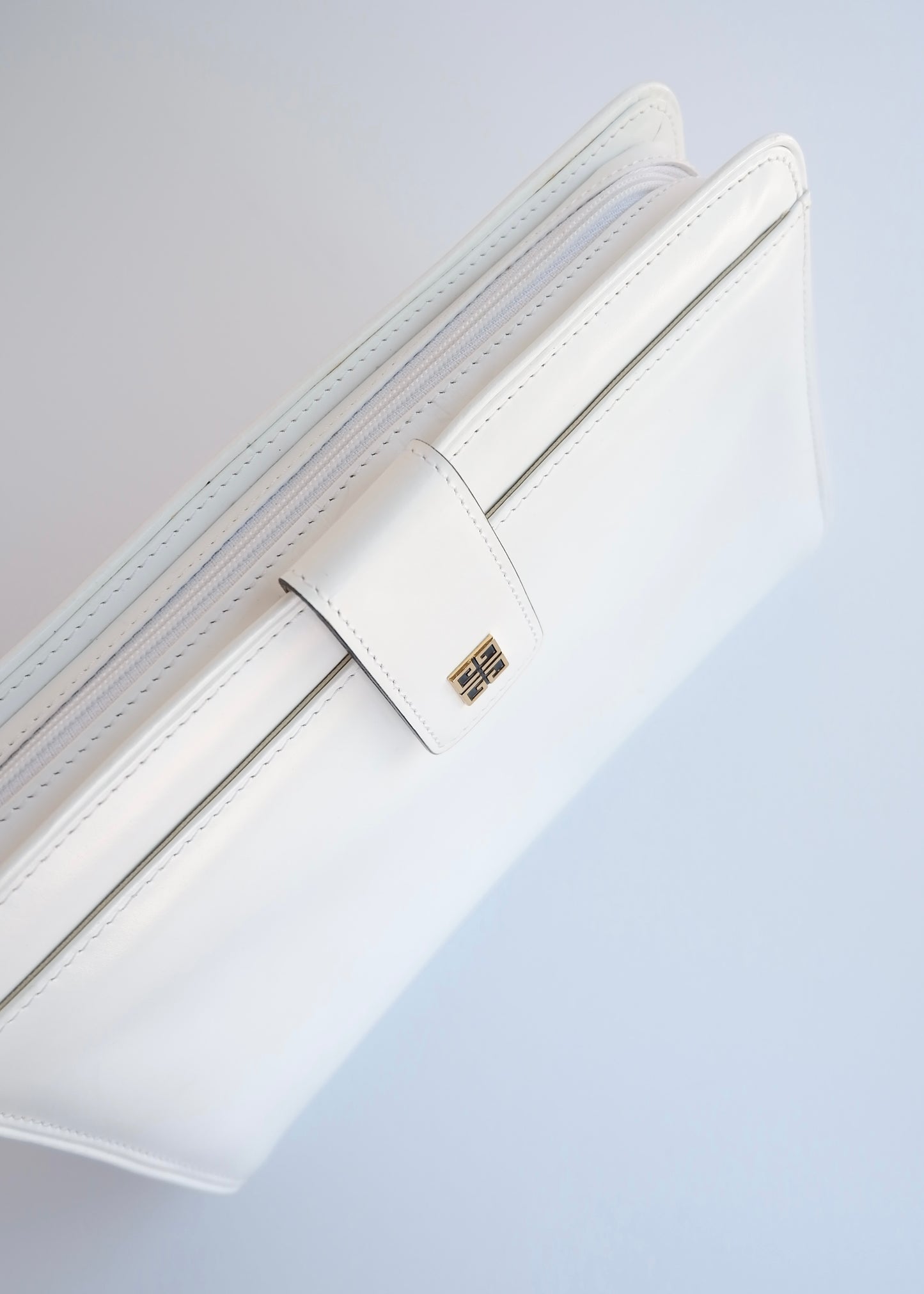 Authentic Preowned Vintage Givenchy White Leather Clutch