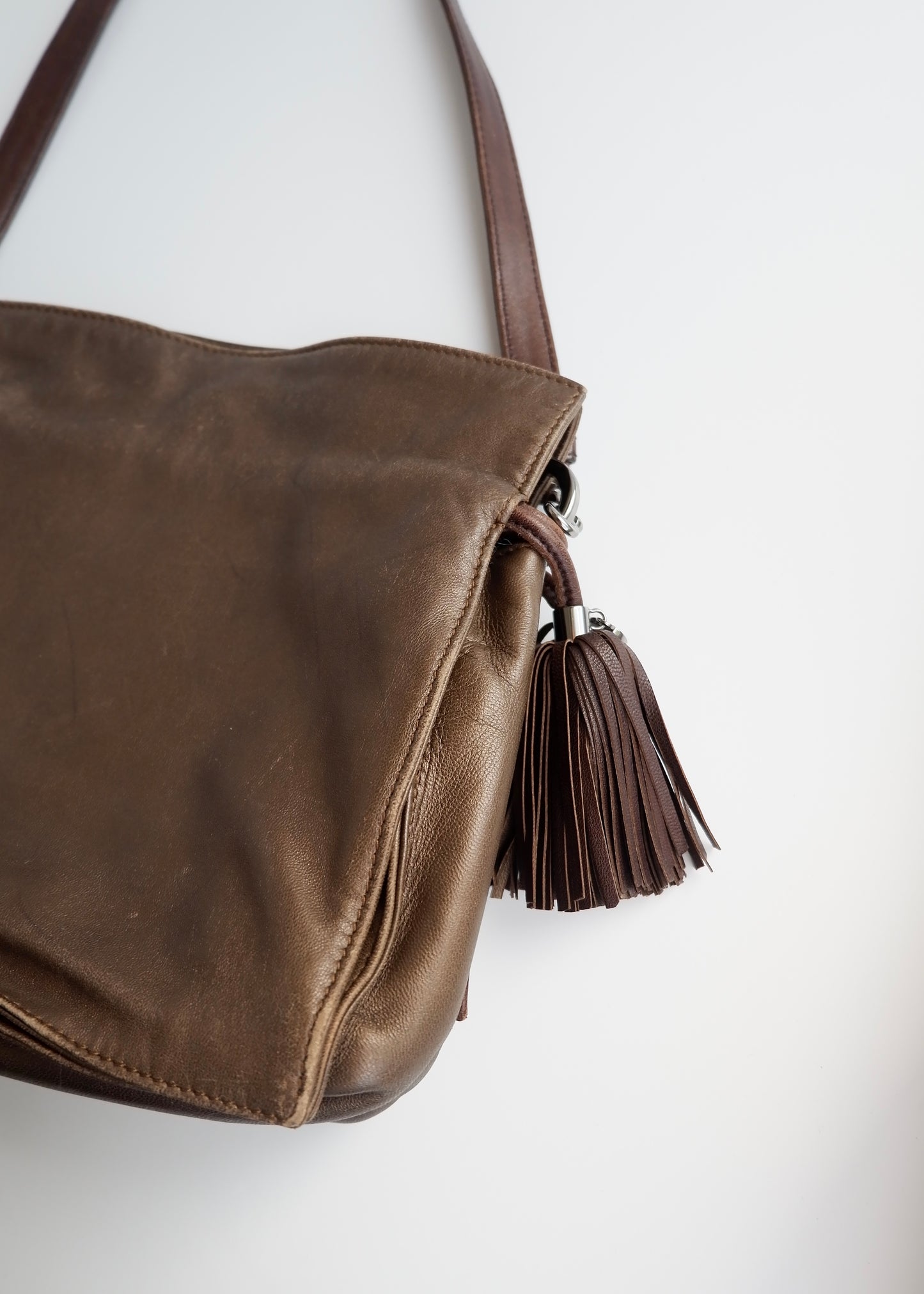 Authentic Preowned Vintage Loewe Bronze Leather Flamingo Bag