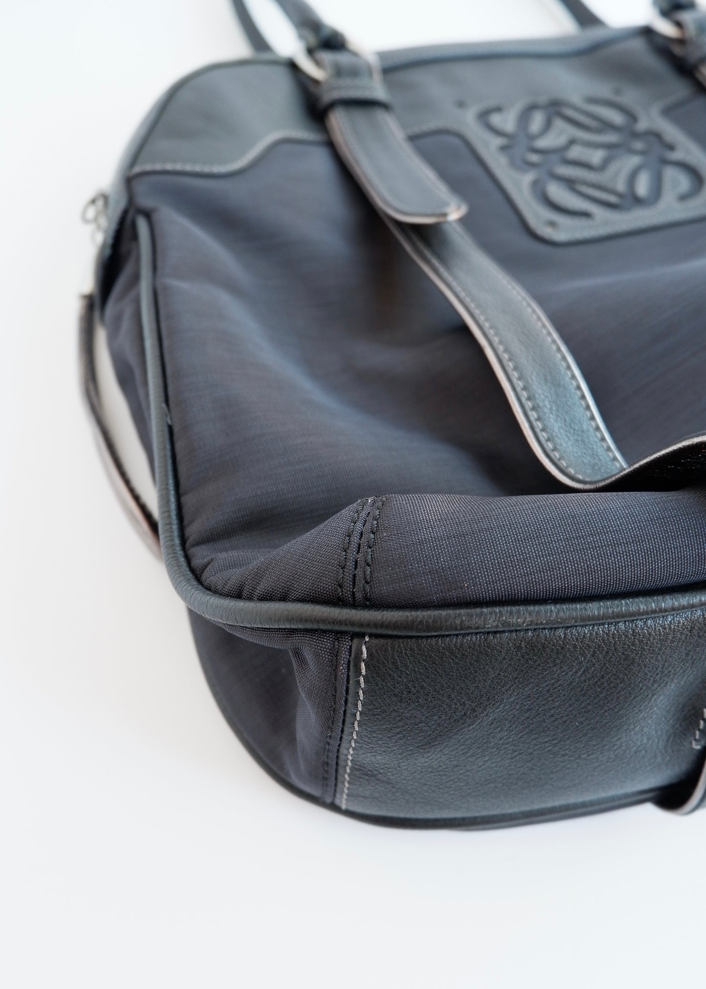 Authentic Preowned Loewe Navy/Black Nylon/Leather Shoulder Tote