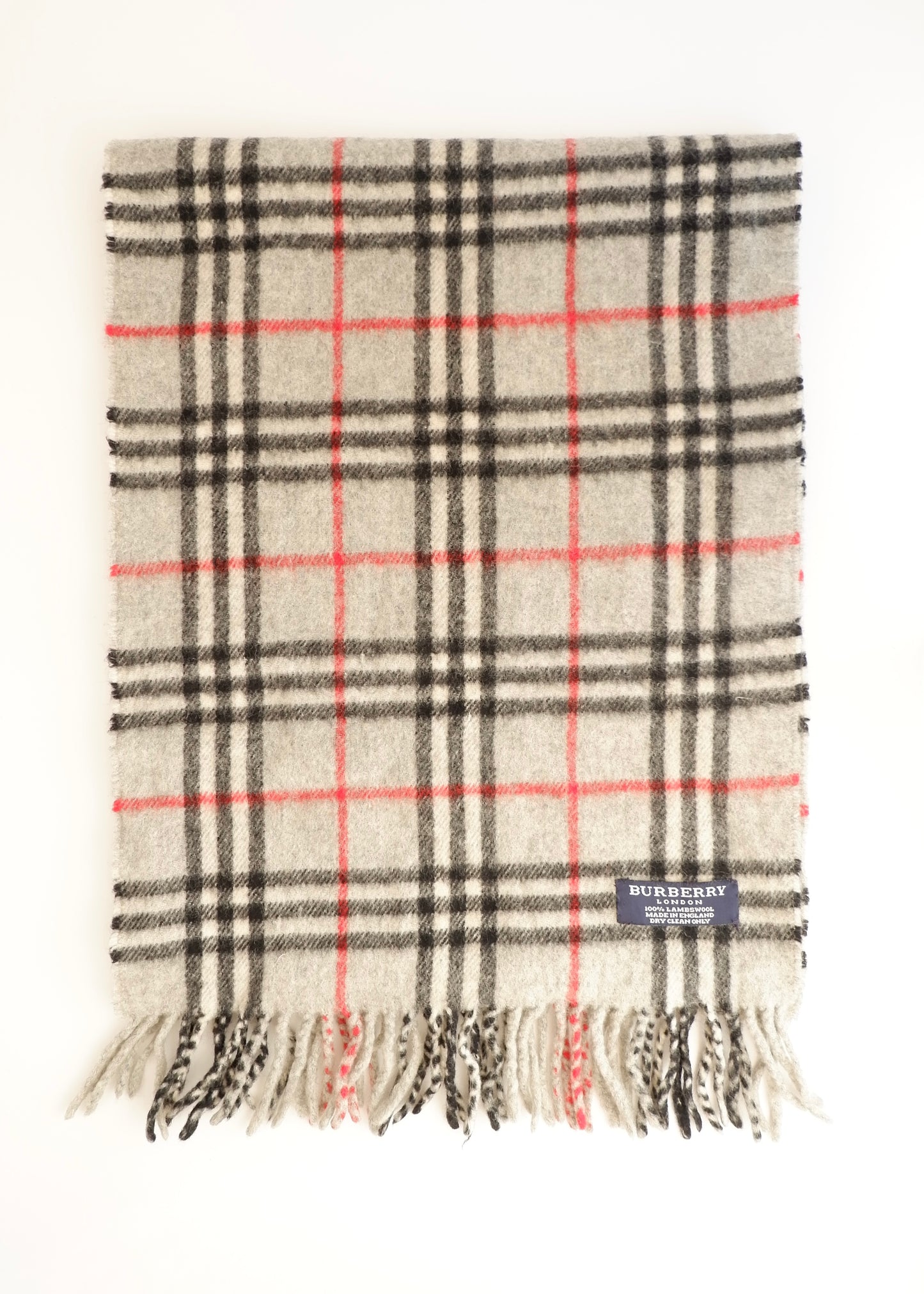 Authentic Preowned Burberry Grey Check Wool Scarf