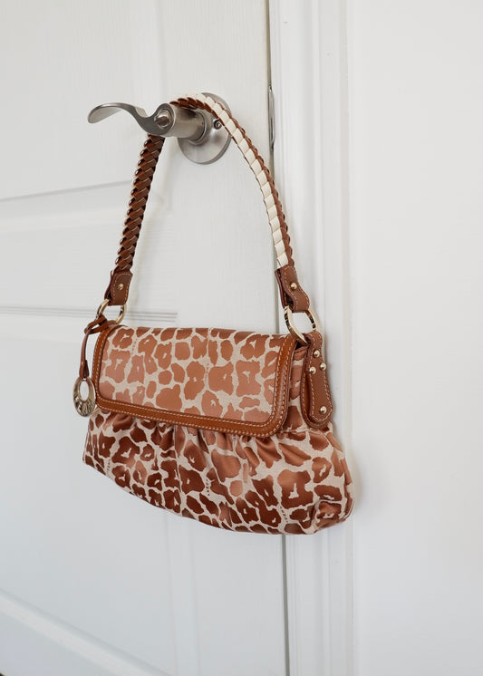 Authentic Preowned Fendi Brown/Beige Leopard Print Baguette Shoulder Bag