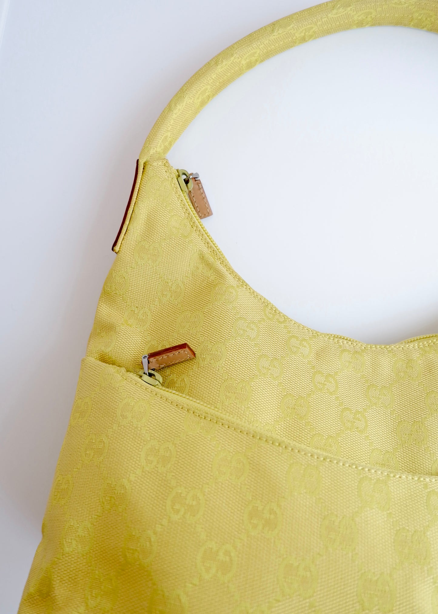 Authentic Preowned Gucci GG Canvas Neon Green Shoulder Bag