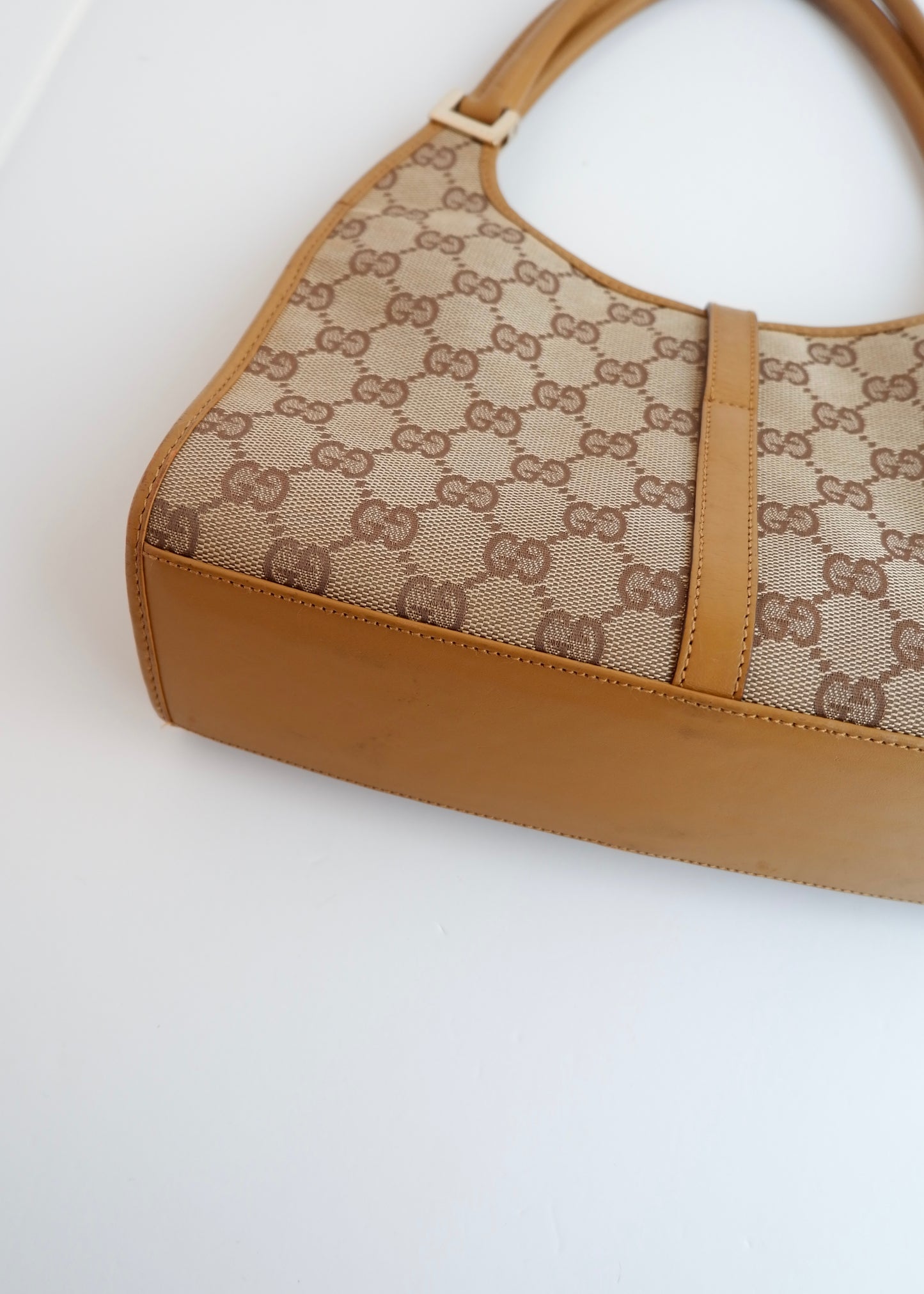 Authentic Preowned Gucci Tan GG Canvas Small Jackie Shoulder Bag