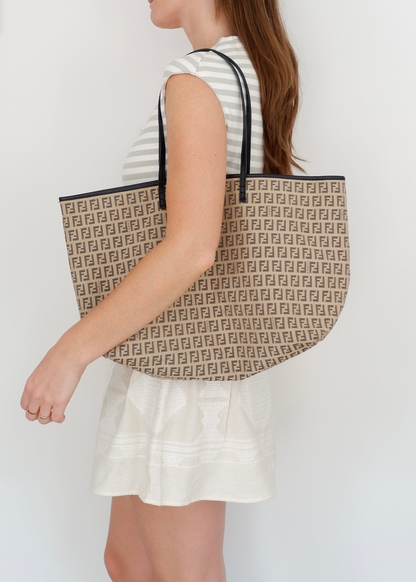 Authentic Preowned Fendi Black Zucchino Tote Bag