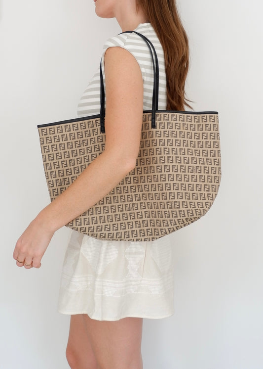 Authentic Preowned Fendi Black Zucchino Tote Bag