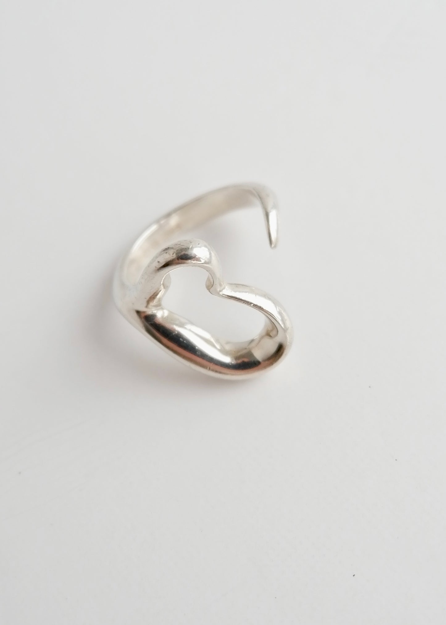 Authentic Preowned Tiffany &Co. Open Heart Silver Ring