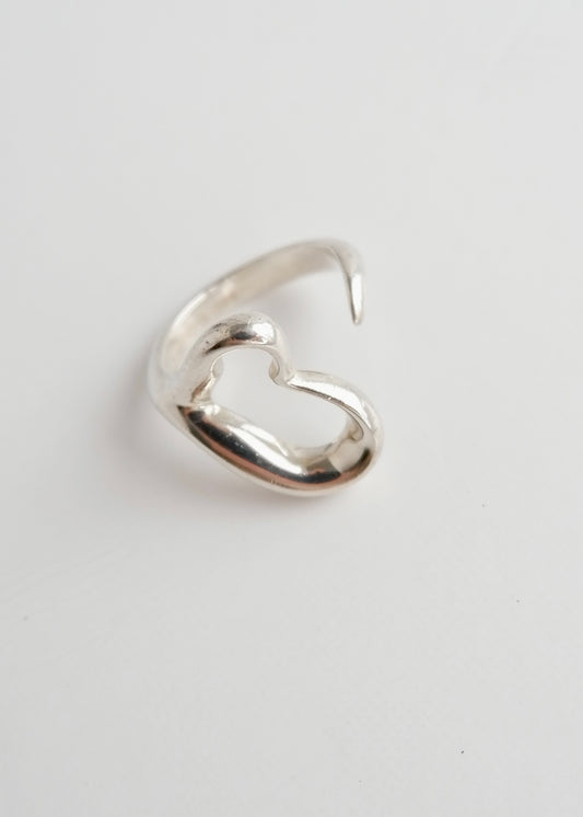 Authentic Preowned Tiffany &Co. Open Heart Silver Ring