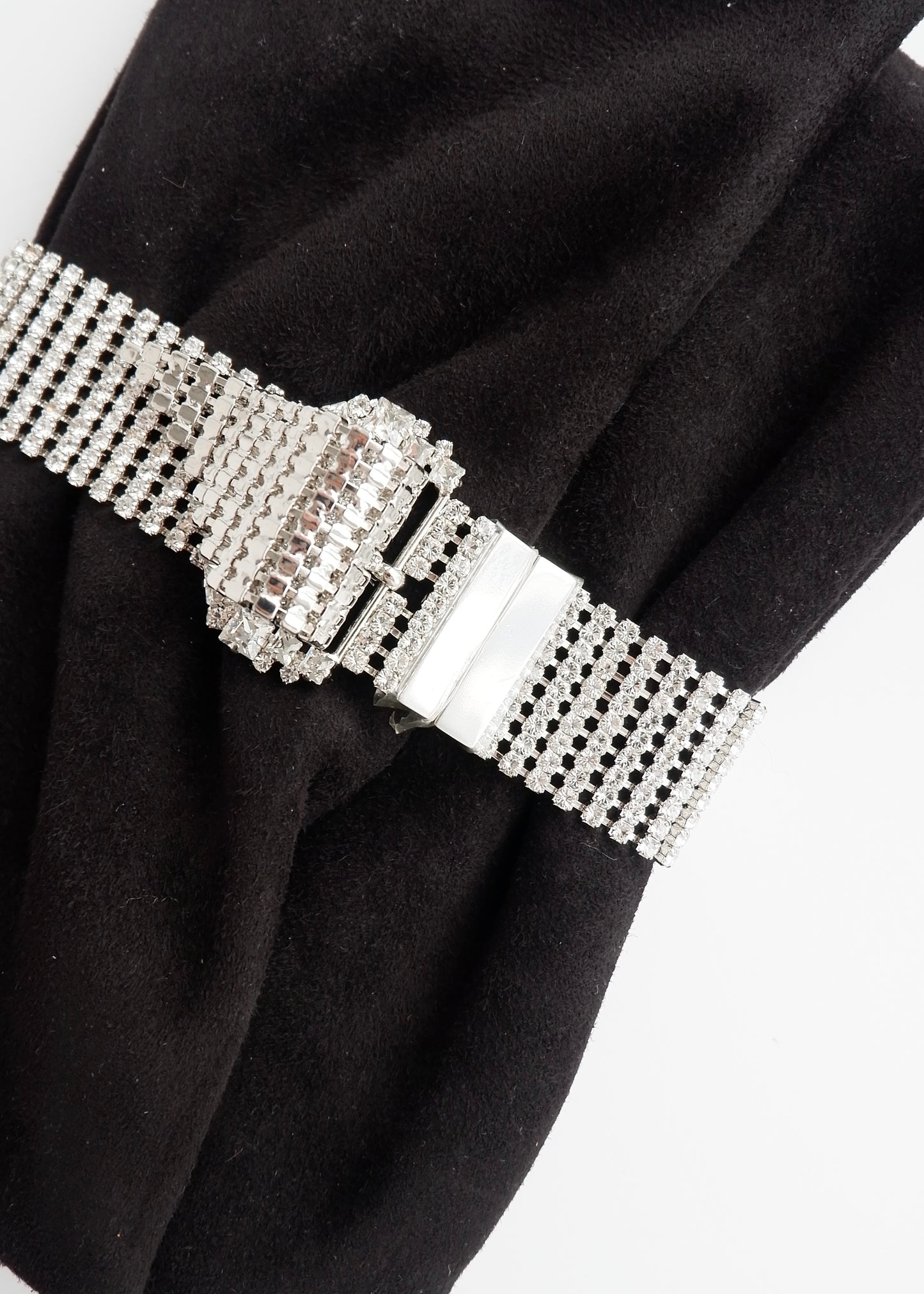 Authentic Preowned Jimmy Choo Black Suede/Crystal Embellished Evening Bag