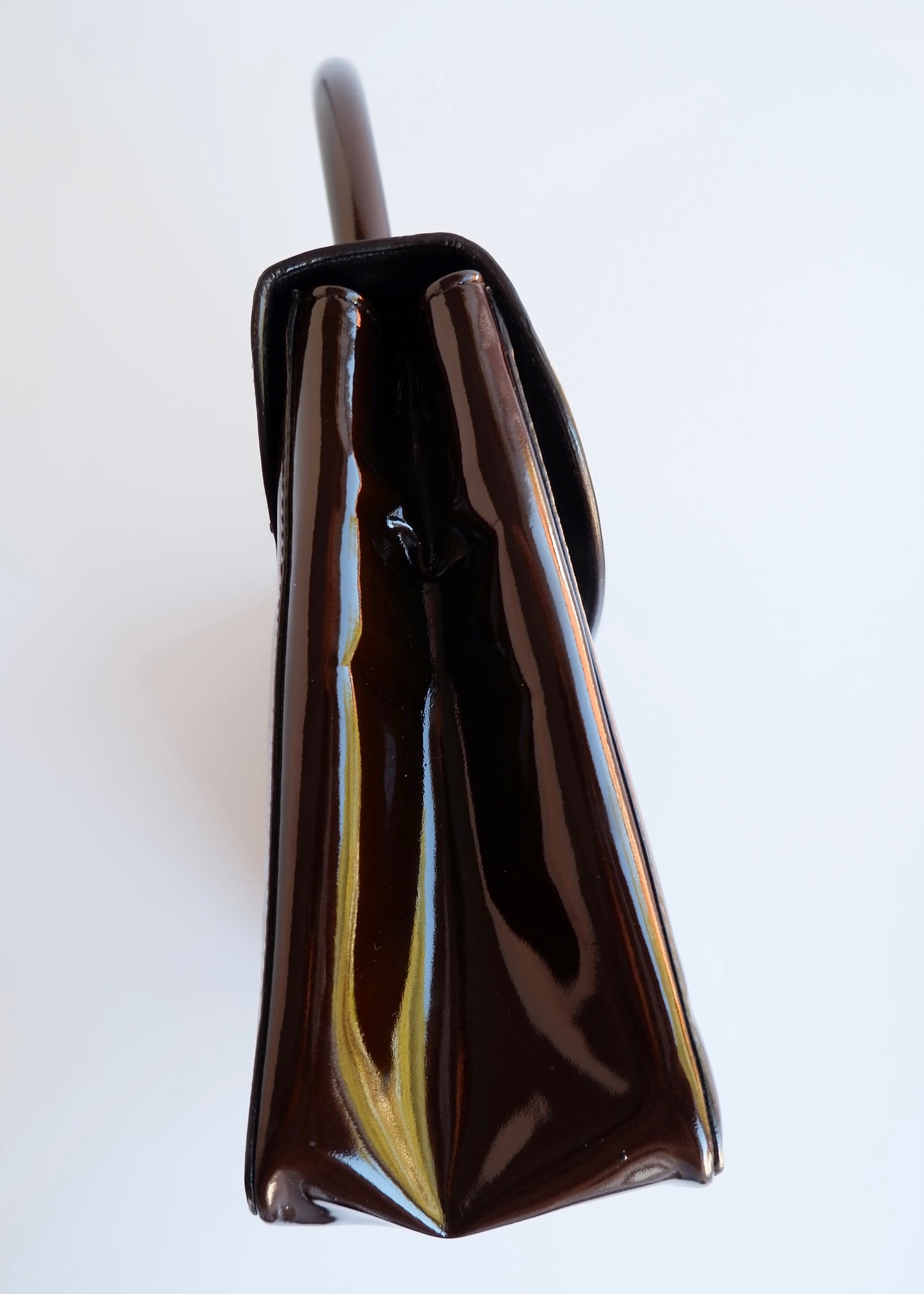 Authentic Preowned Prada Brown Patent Leather Top Handle Bag