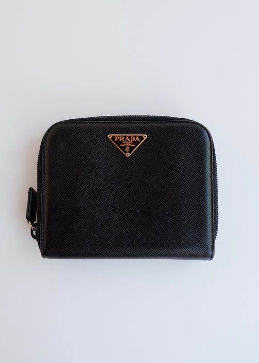 Authentic Preowned Prada Black Saffiano Leather Bi-Fold Wallet