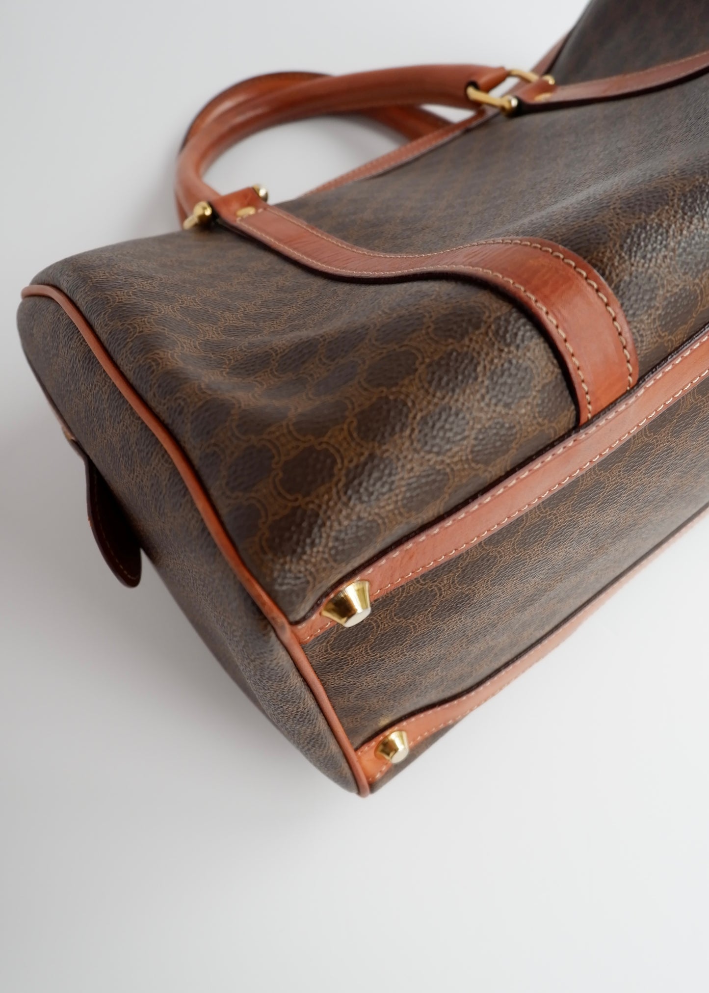 Authentic Preowned Vintage Celine Brown Macadam Boston Bag