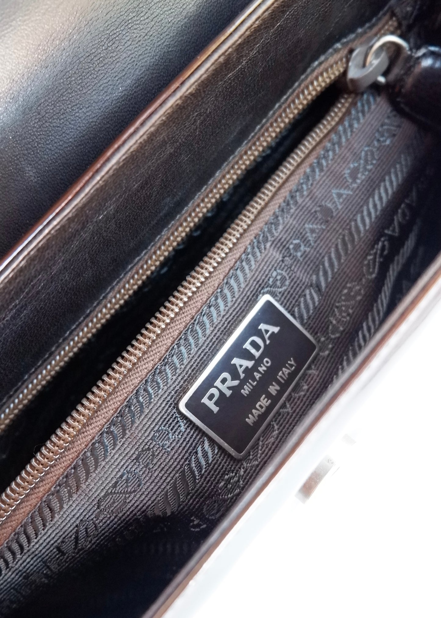 Authentic Preowned Prada Brown Patent Leather Top Handle Bag