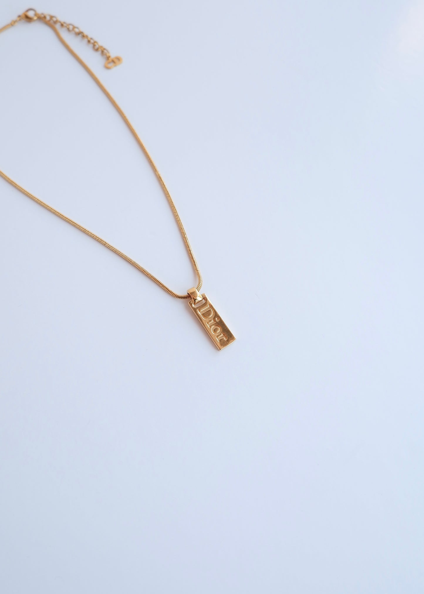 Authentic Preowned Dior Gold Tone Logo Necklace