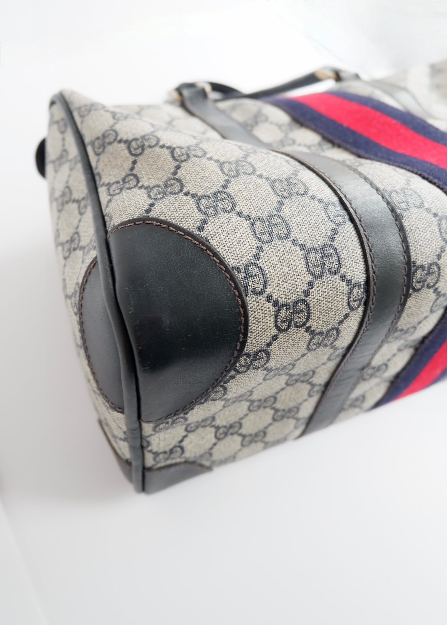 Authentic Preowned Vintage Gucci Navy Boston Bag