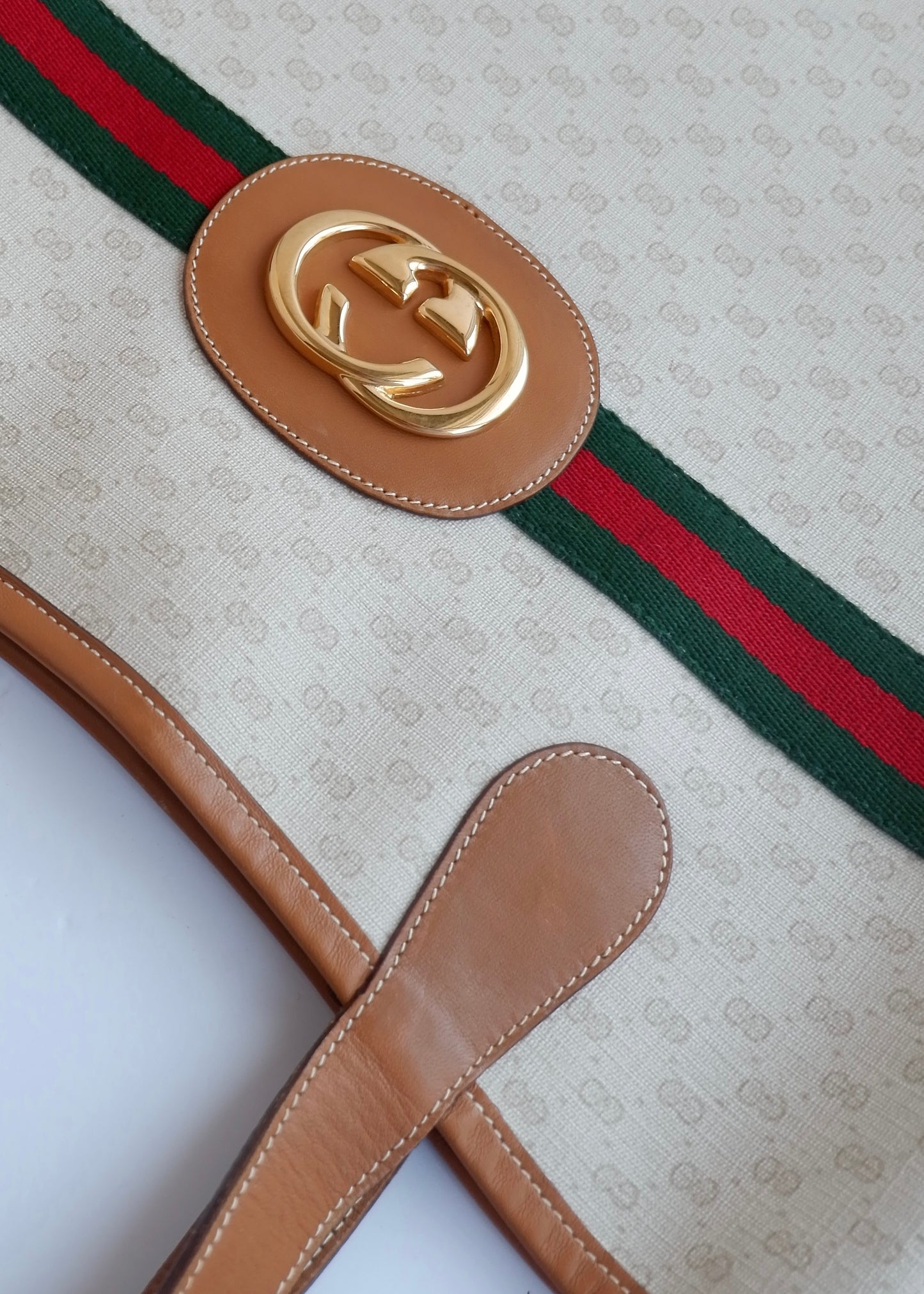 Authentic Preowned Vintage Gucci GG Print Tote Bag