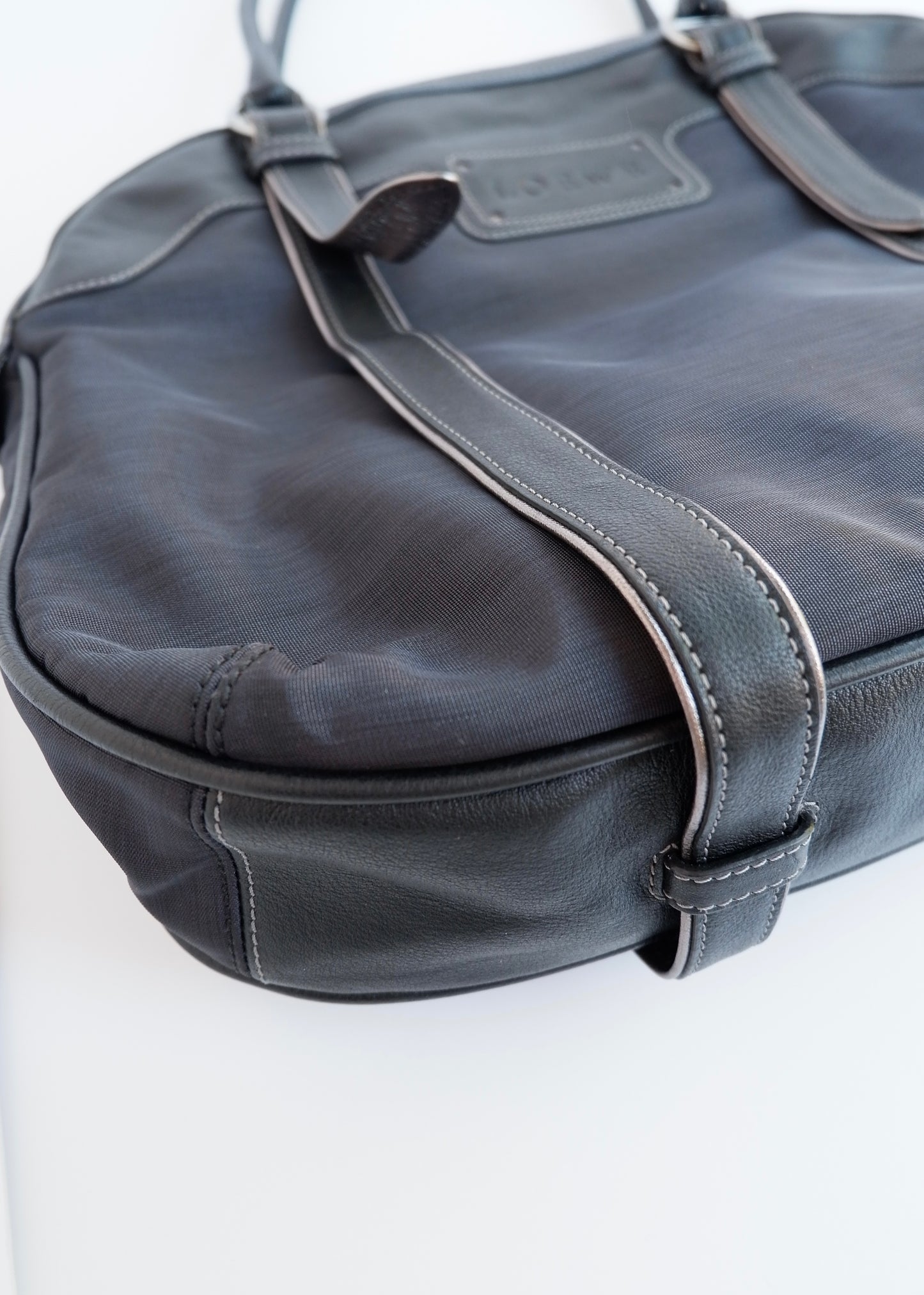 Authentic Preowned Loewe Navy/Black Nylon/Leather Shoulder Tote