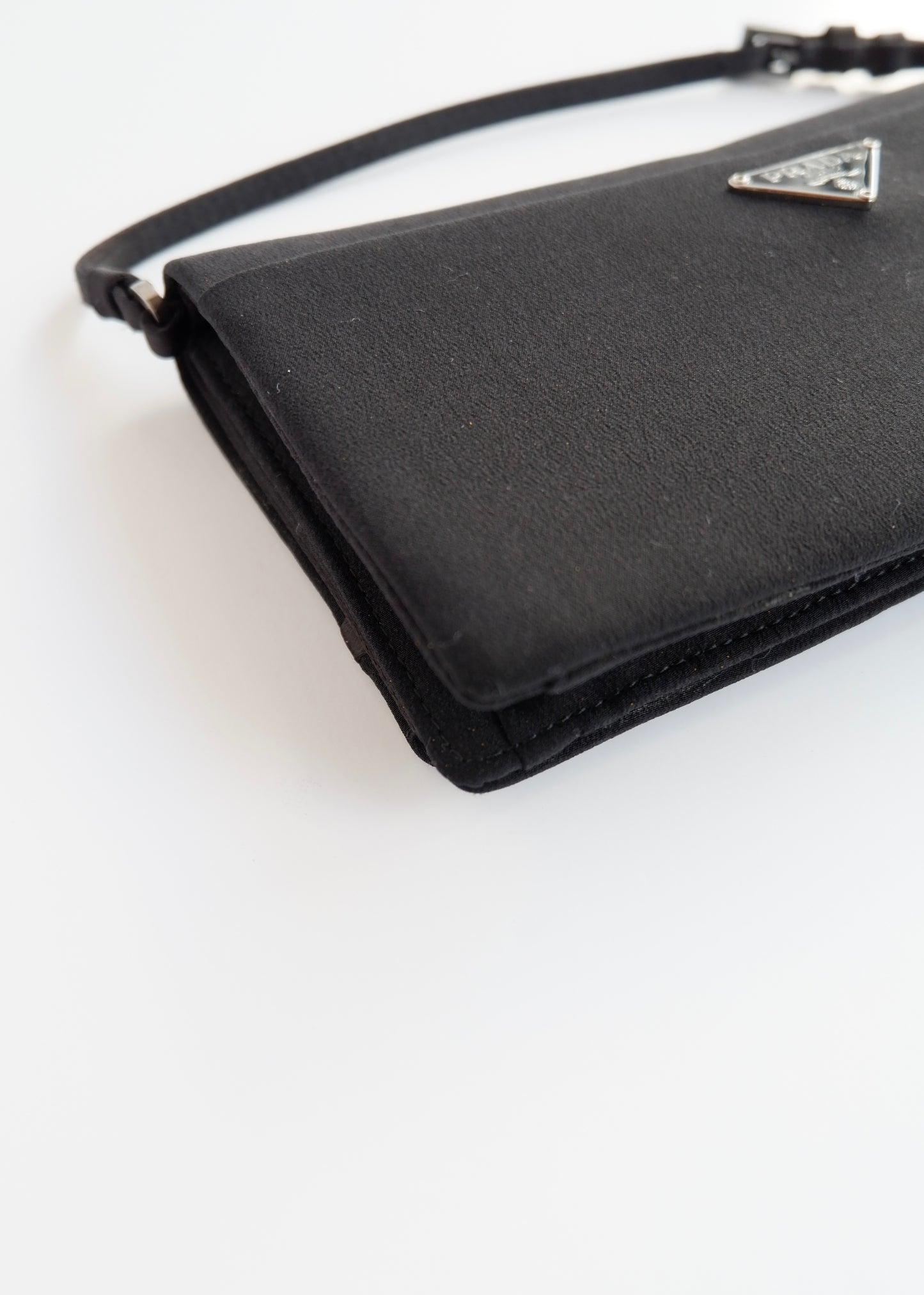 Authentic Preowned Prada Black Satin Bow Detail Handbag