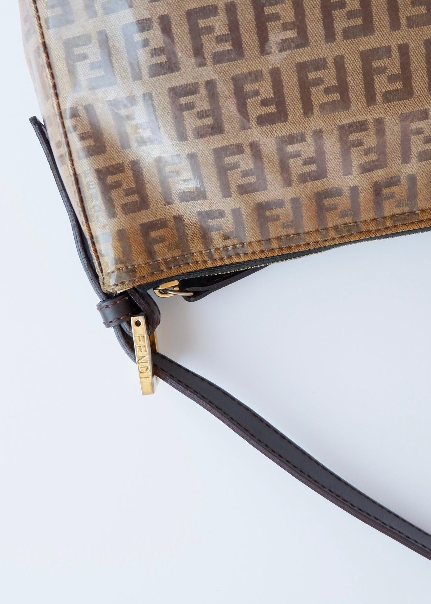 Authentic Preowned Fendi Brown Zucchino Micro Handbag