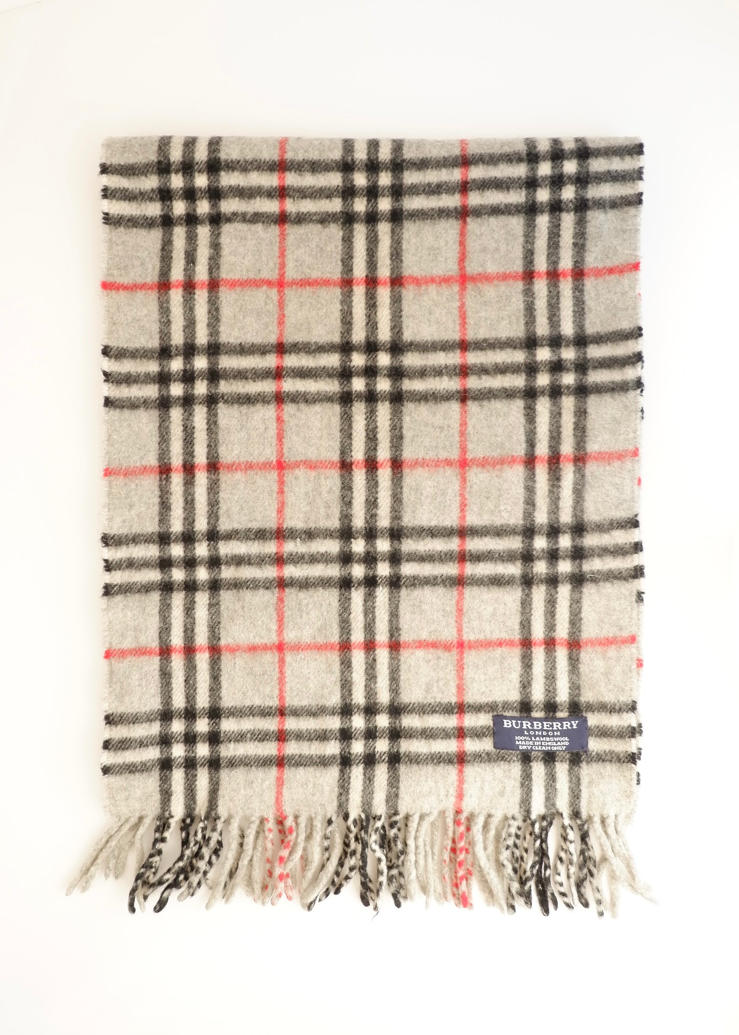 Authentic Preowned Burberry Grey Check Wool Scarf