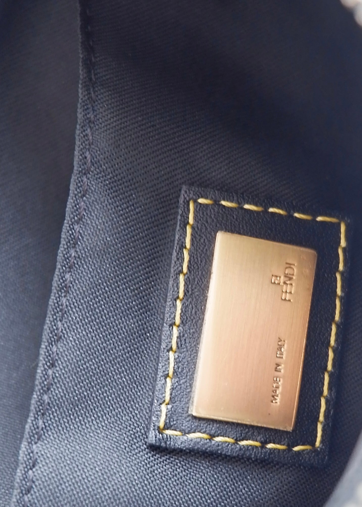 Authentic Preowned Fendi Black Animal Print Zucca Oyster Bag