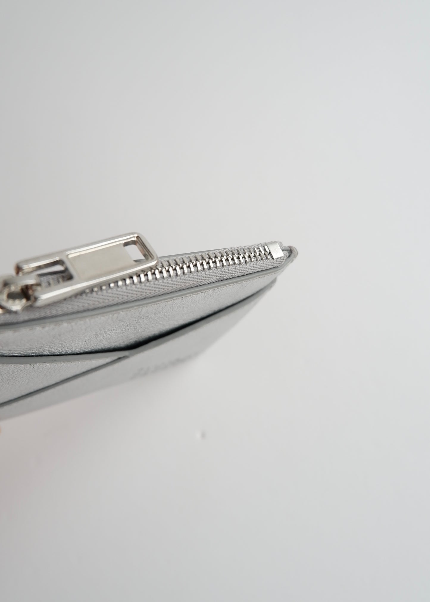 Authentic Preowned Maison Margiela Silver Metalic Leather Card Holder