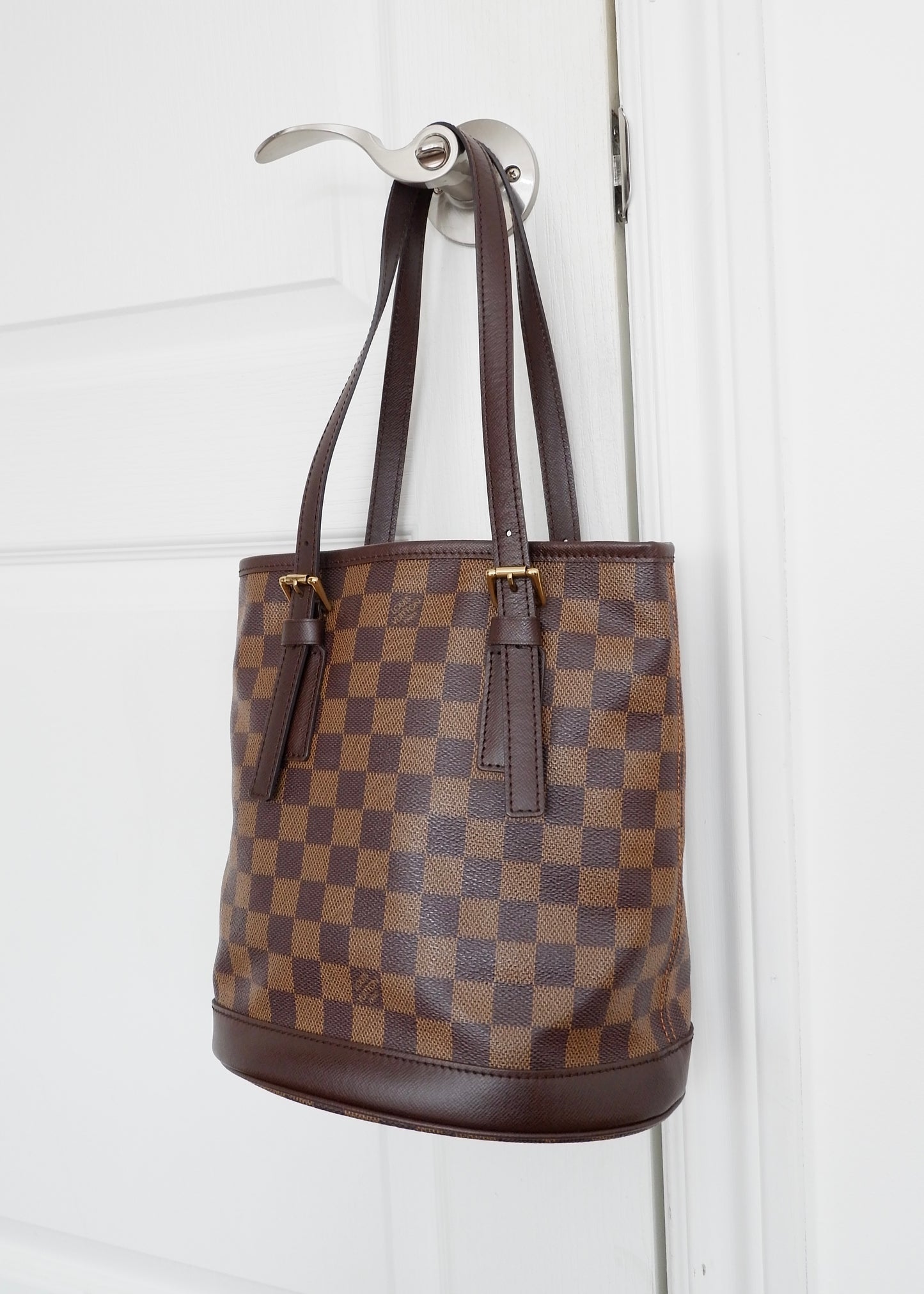Authentic Preowned Louis Vuitton Damier Ebene Marais Bucket Bag