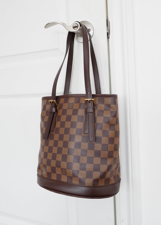 Authentic Preowned Louis Vuitton Damier Ebene Marais Bucket Bag
