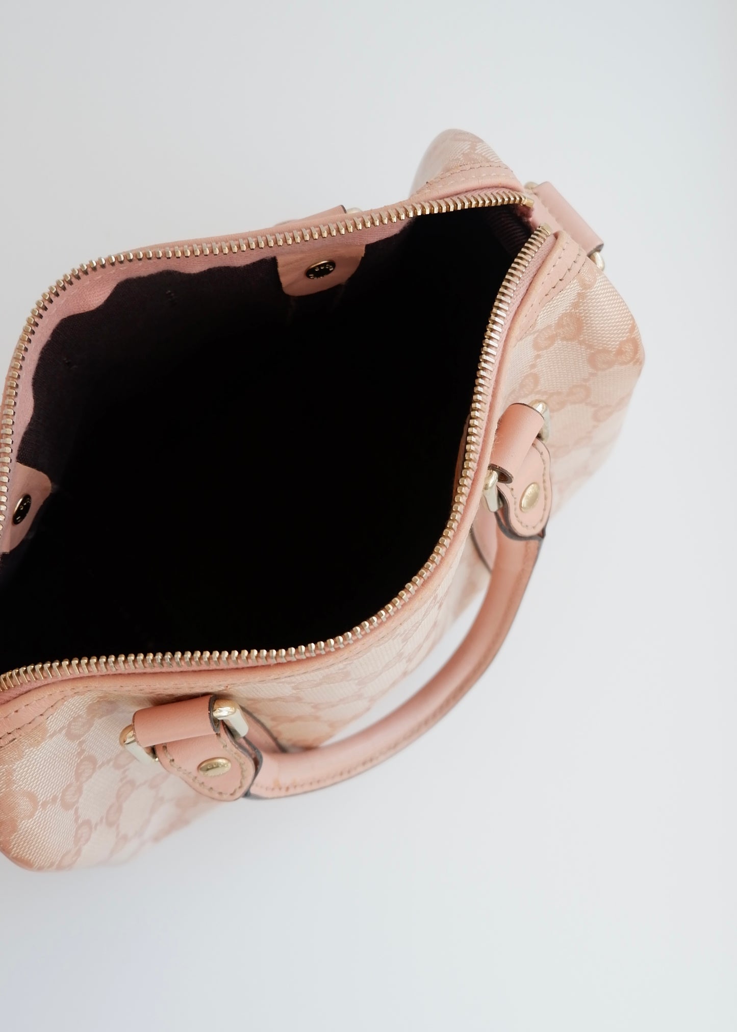 Authentic Preowned Gucci Pink GG Canvas Mini Boston Bag
