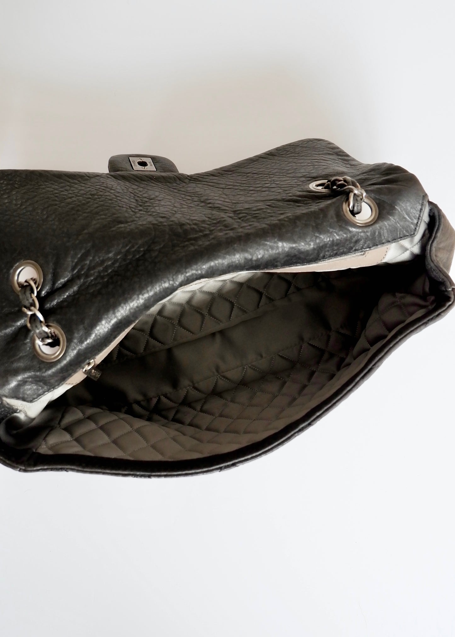 Authentic Preowned Chanel Black Lambskin Elephant Flap Shoulder Bag