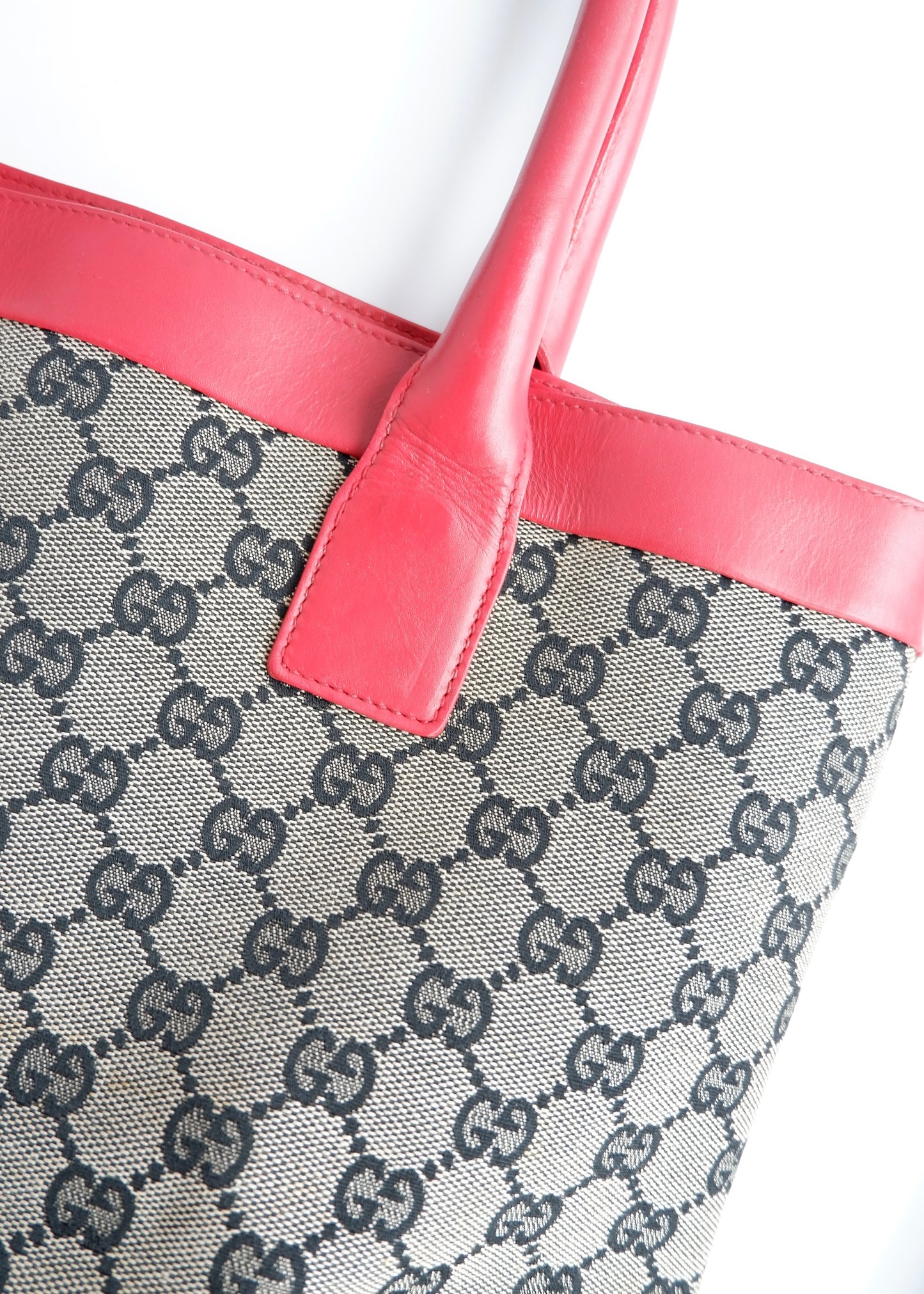 Authentic Preowned Gucci GG Canvas Red/ Navy Shoulder Bag