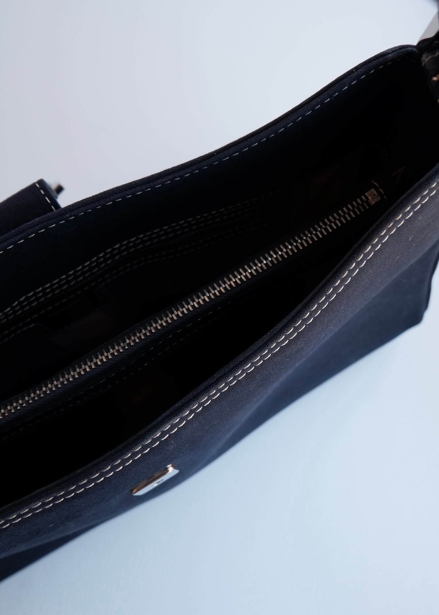 Authentic Preowned Fendi Navy Denim/Canvas Large Shoulder Bag