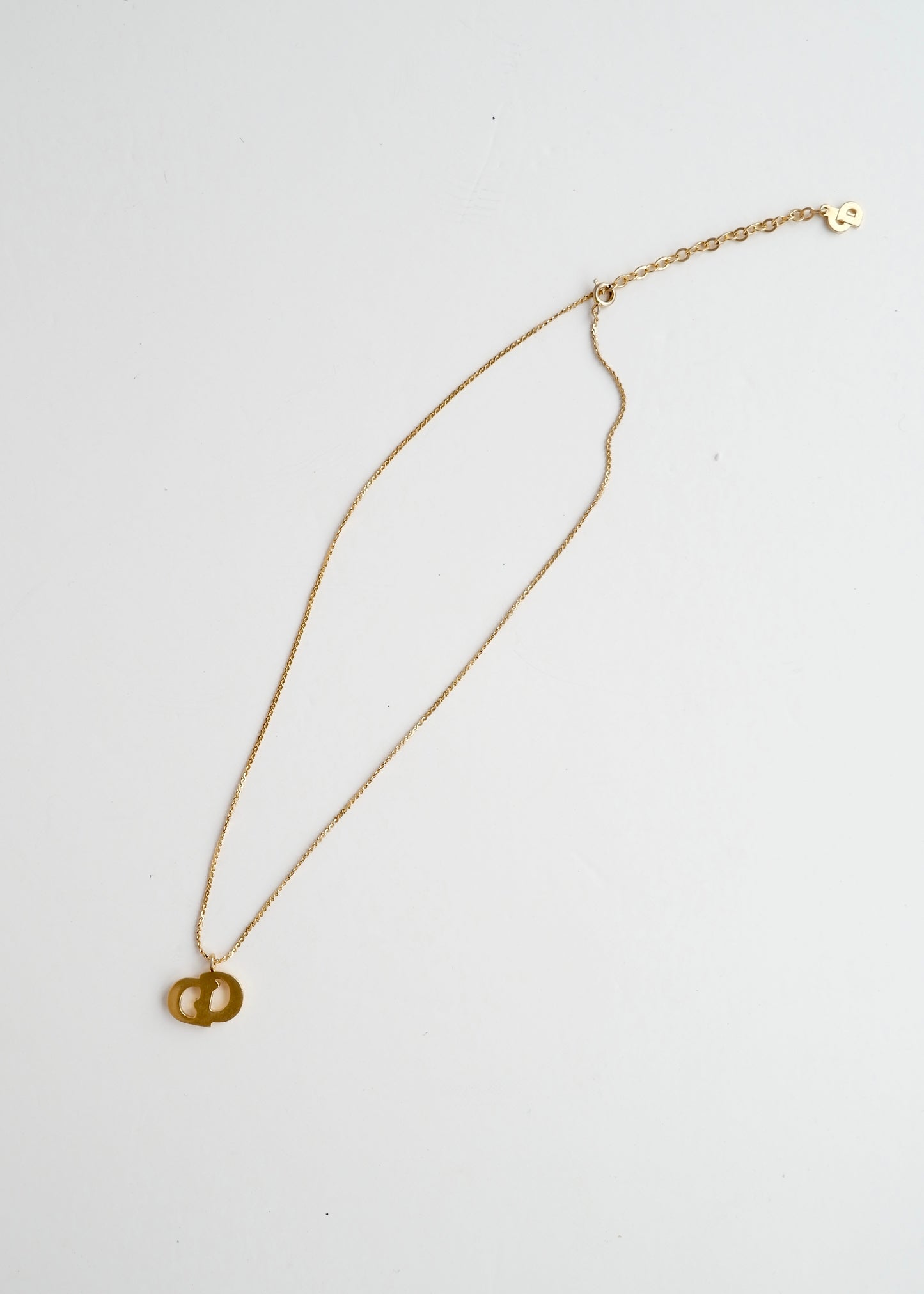 Authentic Preowned Vintage Dior Goldtone CD Logo Necklace