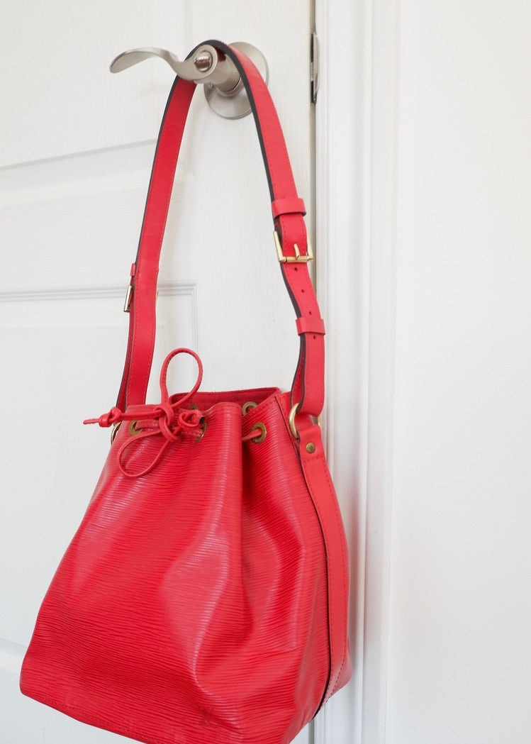 Authentic Preowned Louis Vuitton Red Epi Leather Noe GM Shoulder Bag