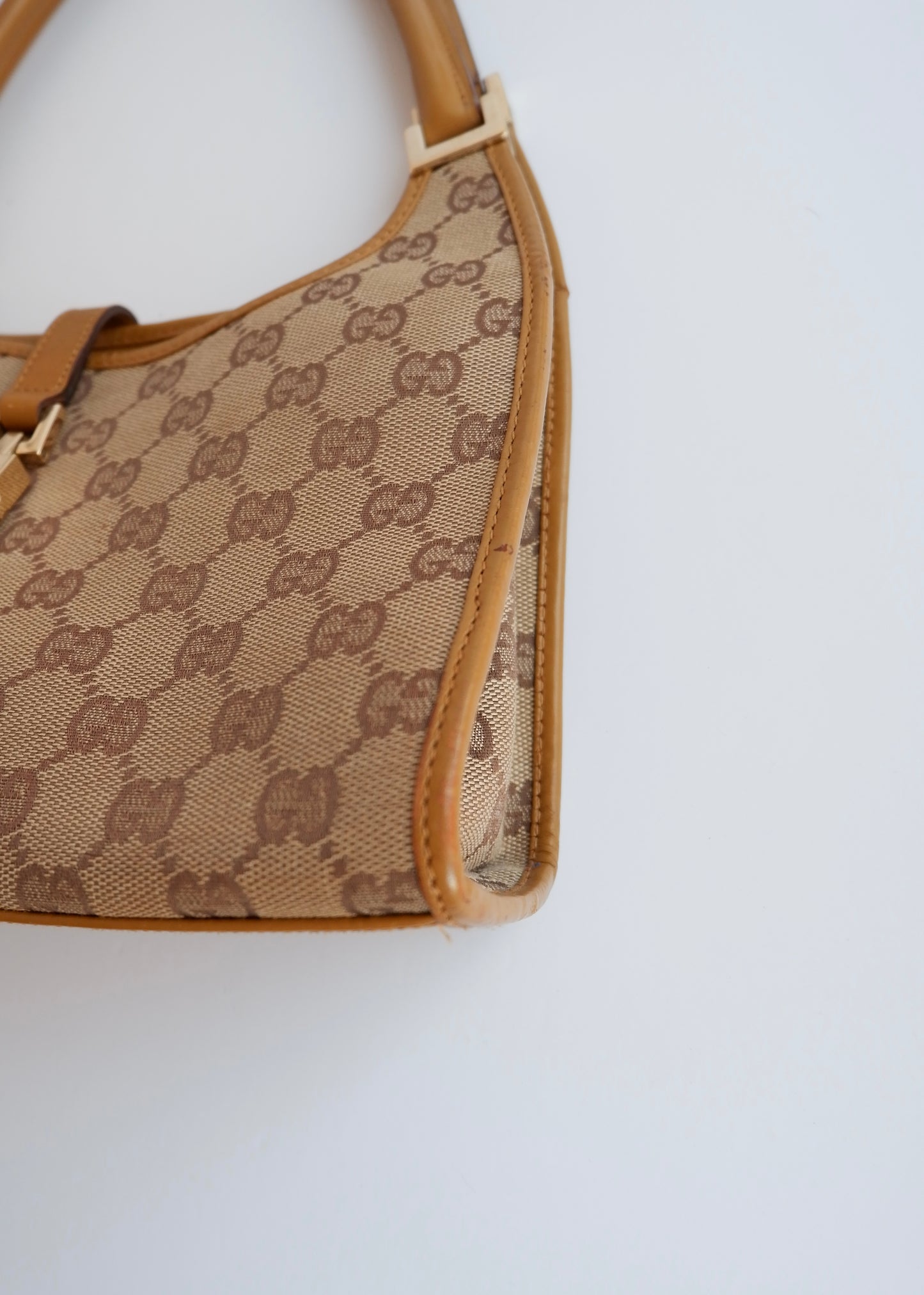 Authentic Preowned Gucci Tan GG Canvas Small Jackie Shoulder Bag