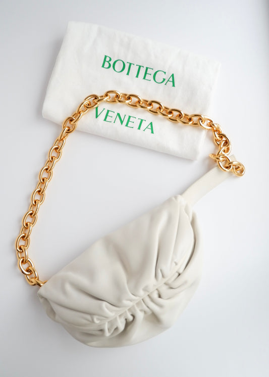 Authentic Preowned Bottega Veneta White Leather The Pouch Belt Bag