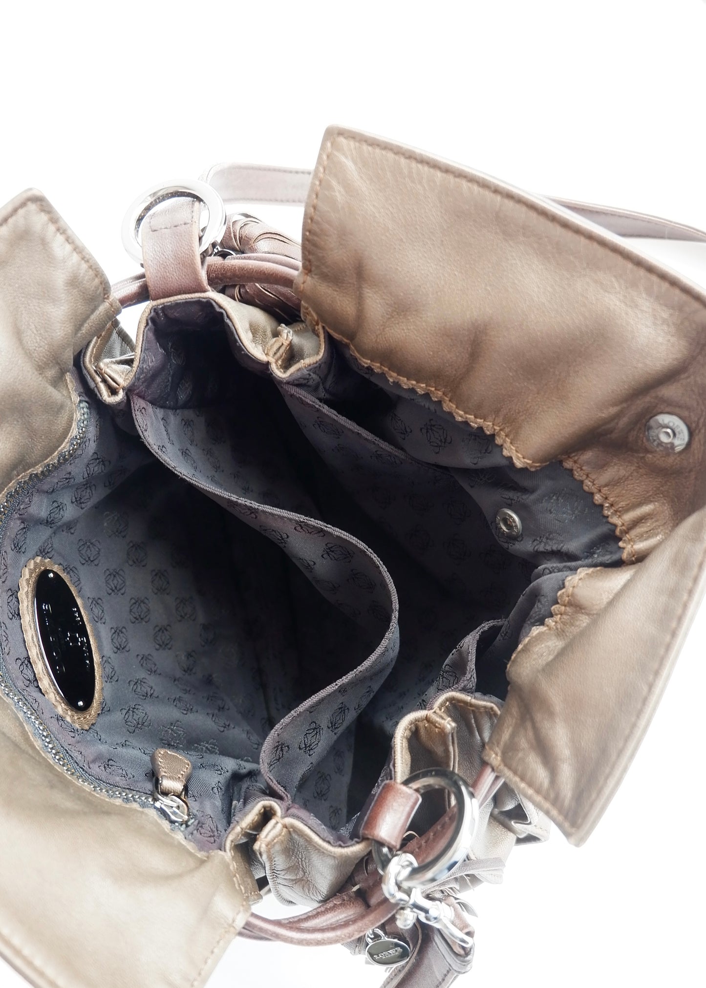 Authentic Preowned Vintage Loewe Bronze Leather Flamingo Bag