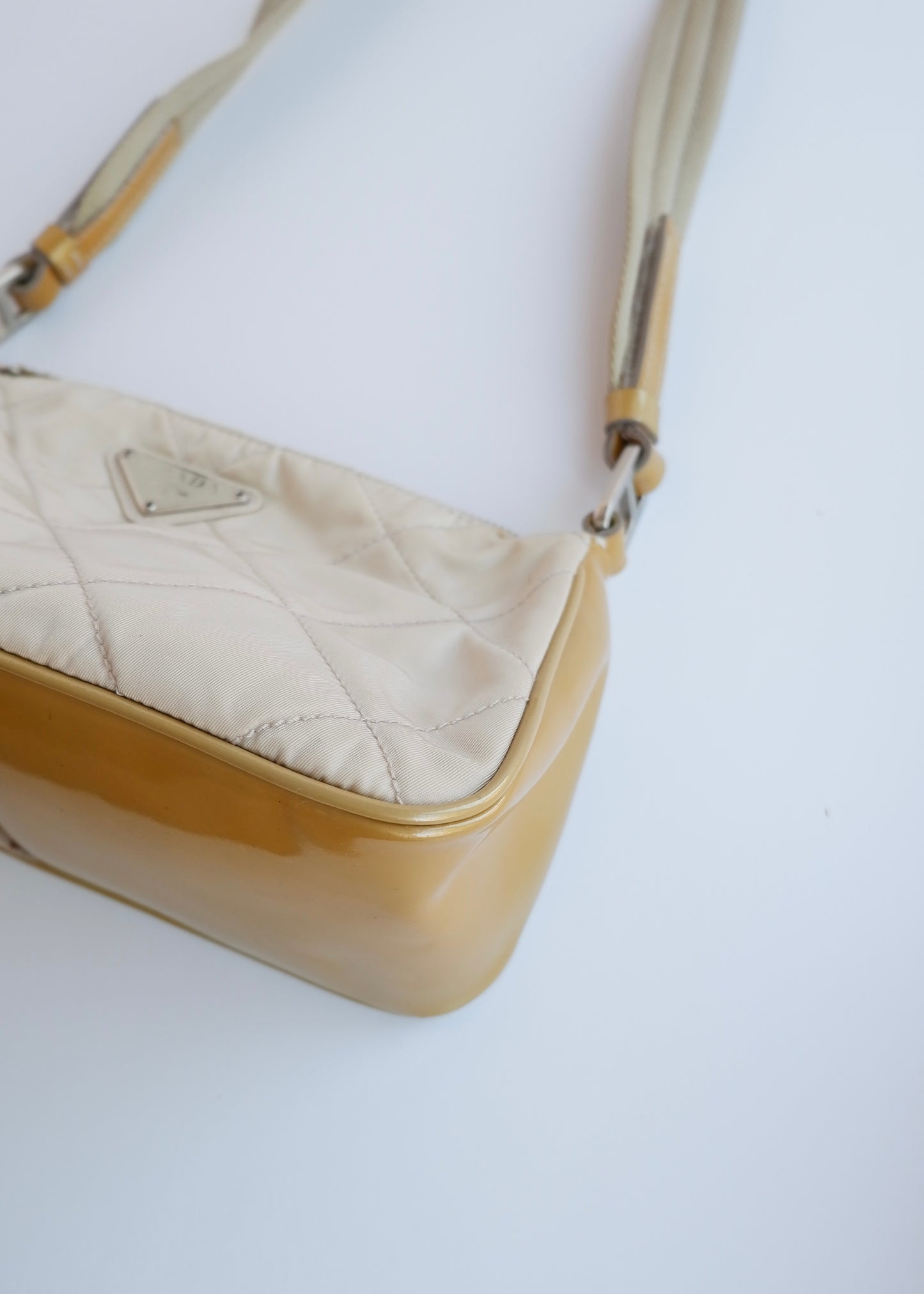 Authentic Preowned Prada Beige Quilted Nylon Crossbody Bag