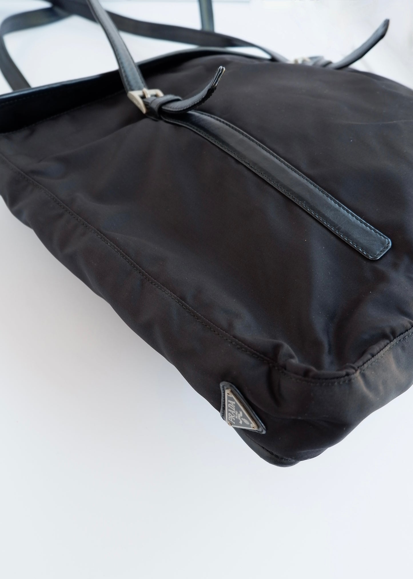 Authentic Preowned Prada Black Nylon/ Leather Tote Bag