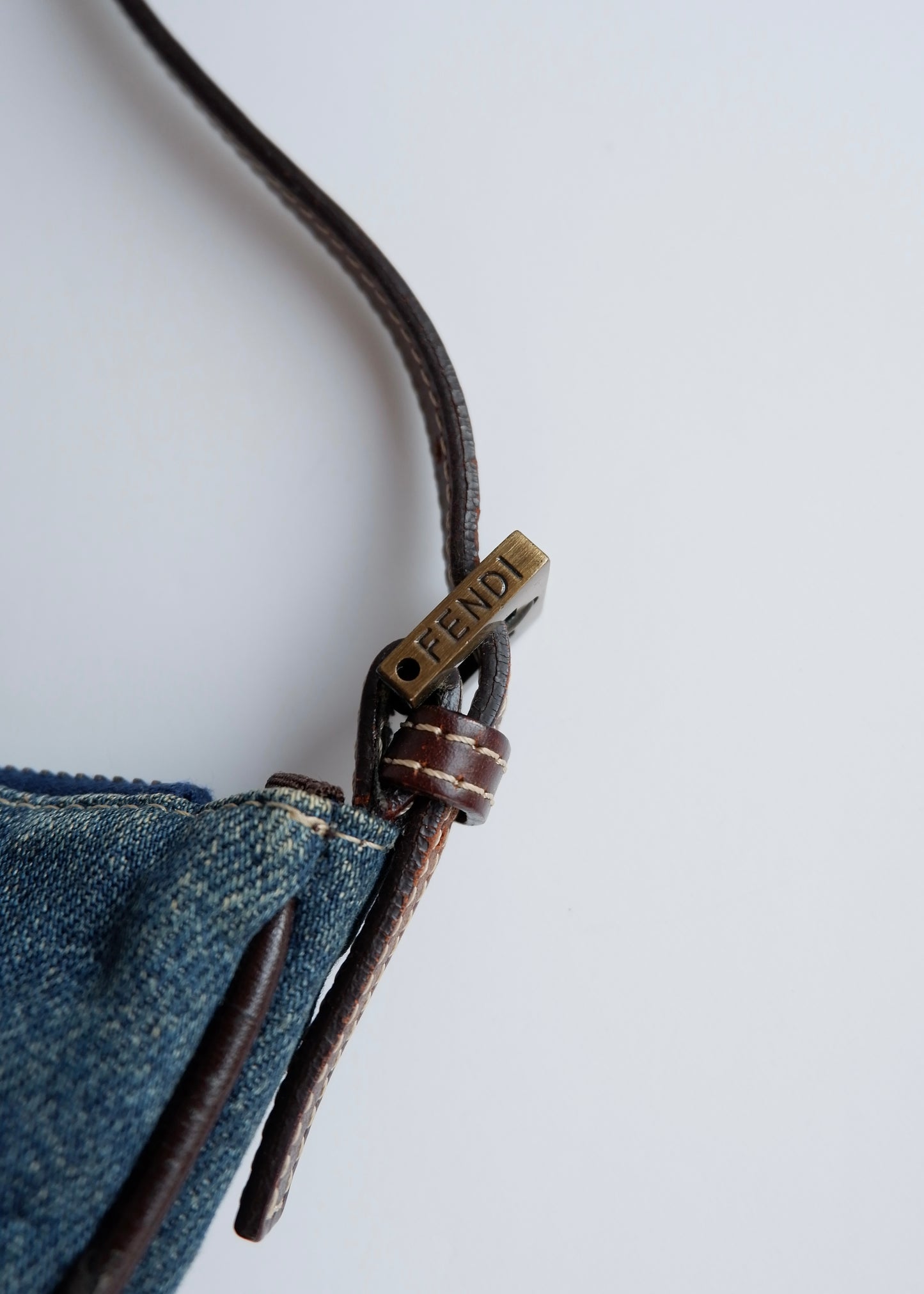 Authentic Preowned Fendi Blue Denim Shoulder Bag