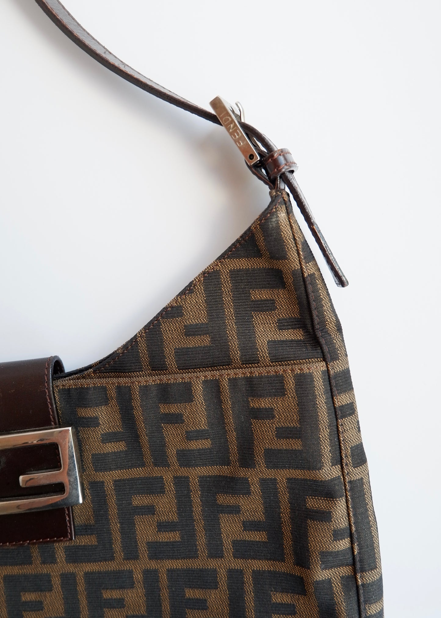 Authentic Preowned Fendi Brown Zucca Shoulder Bag