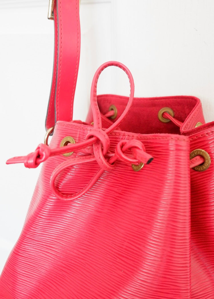 Authentic Preowned Louis Vuitton Red Epi Leather Noe GM Shoulder Bag