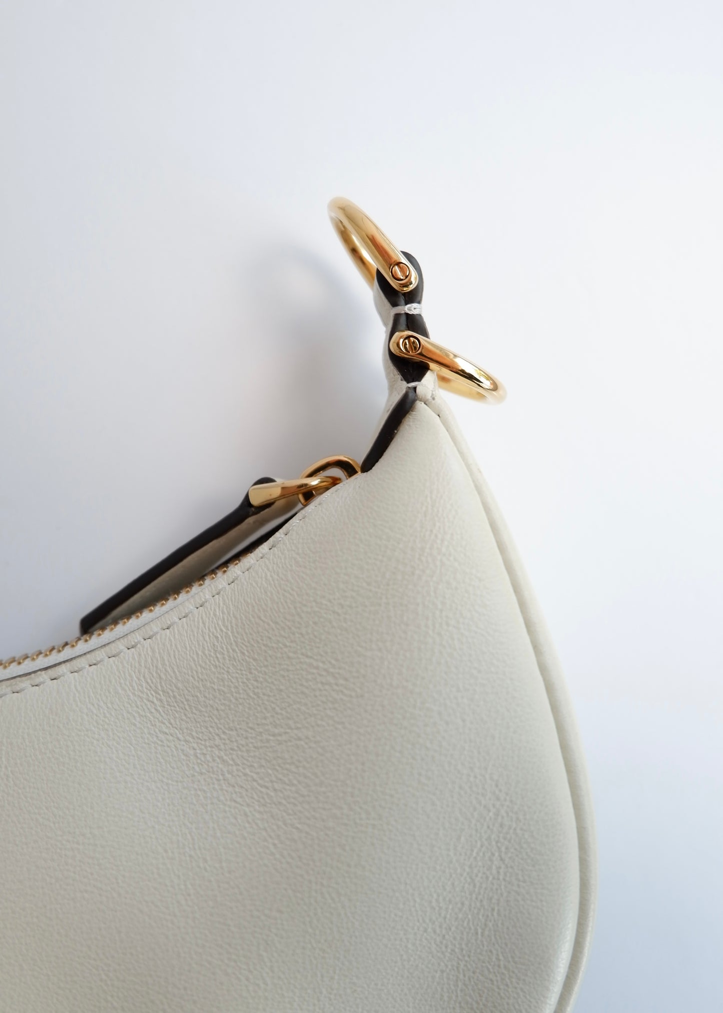 Authentic Preowned Fendi White Leather Nano Fendigraphy Handbag