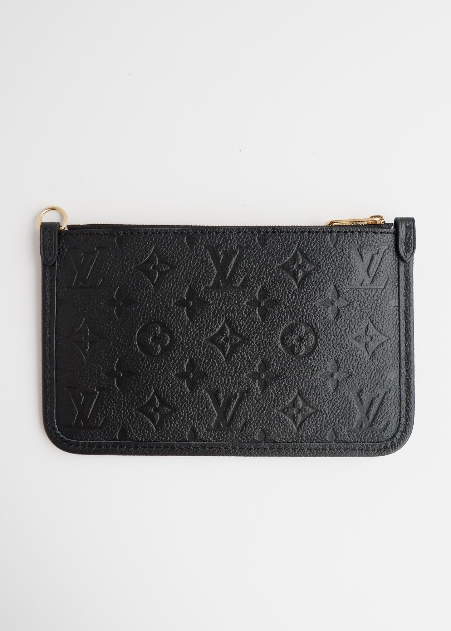 Authentic Preowned Louis Vuitton Black Empreinte Monogram Wrislet Pouch (For Neverfull)