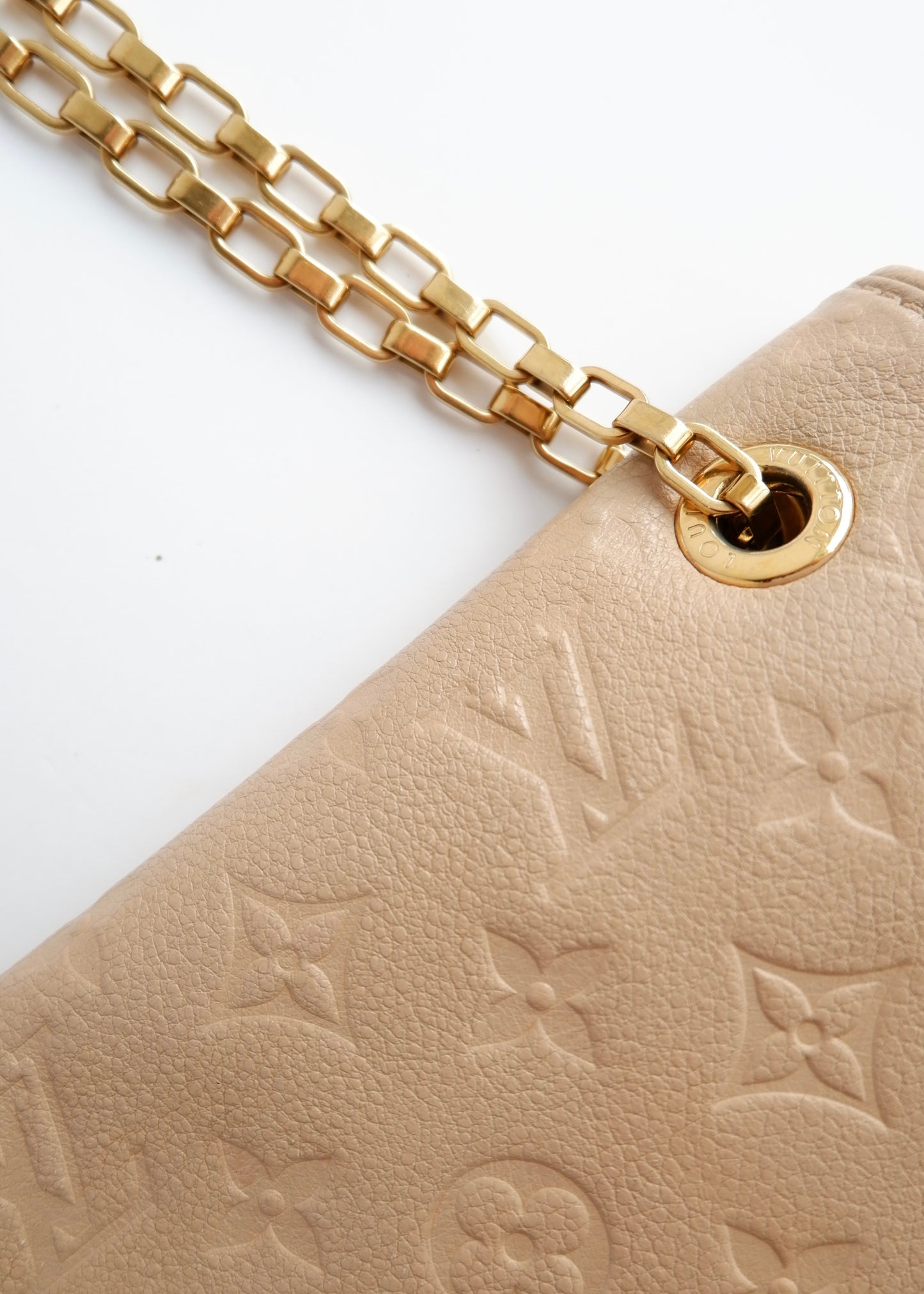 Authentic Preowned Louis Vuitton Cream Monogram Empreinte Leather St Germain MM Shoulder Bag