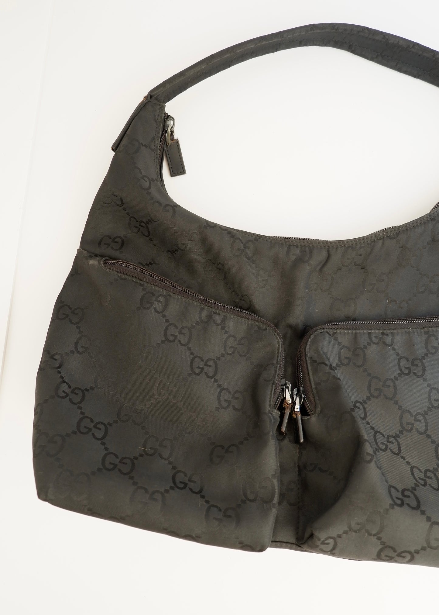 Authentic Preowned Gucci Black GG Canvas Shoulder Bag